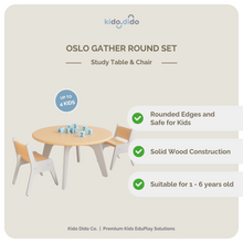 Load image into Gallery viewer, OSLO Gather Round Set - 1 Round Table + 2 Adjustable Height Chairs
