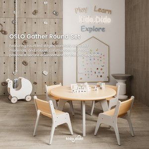 OSLO Gather Round Set - 1 Round Table + 2 Adjustable Height Chairs