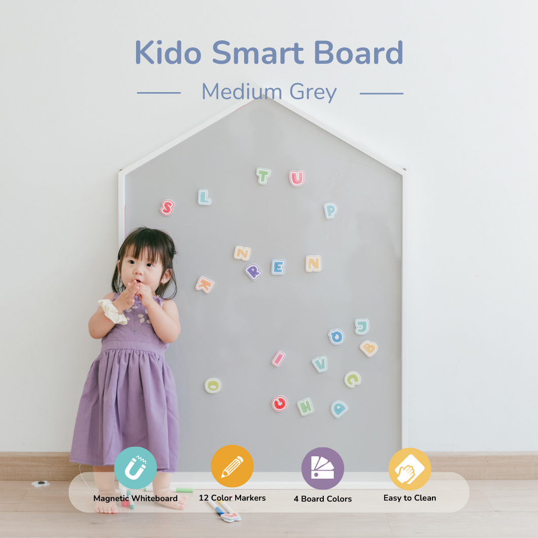 [PO 30 Days] [MEDIUM] Grey - Magnetic Kido Smart Board by Kido Dido