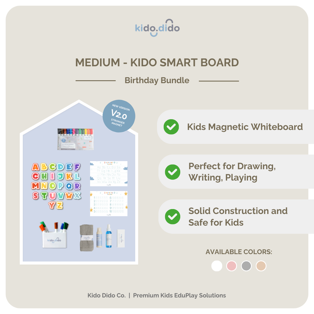 [MEDIUM] The New Magnetic Kido Smart Board V2.0 - Birthday Bundle