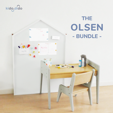 Load image into Gallery viewer, [The Olsen Bundle] OSLO Study Table &amp; Chair and Medium Magnetic Kido Smart Board
