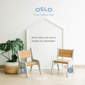 OSLO Gather Round Set - 1 Round Table + 2 Adjustable Height Chairs